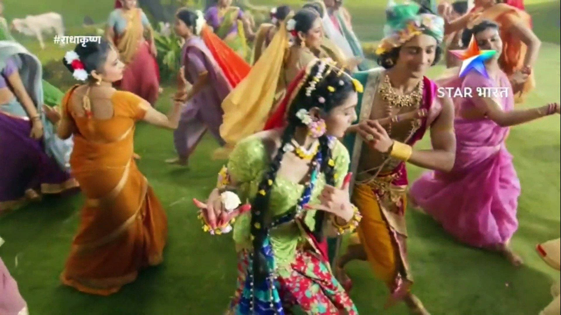 Captivating Dance of Radha Krishna in Serial Wallpaper