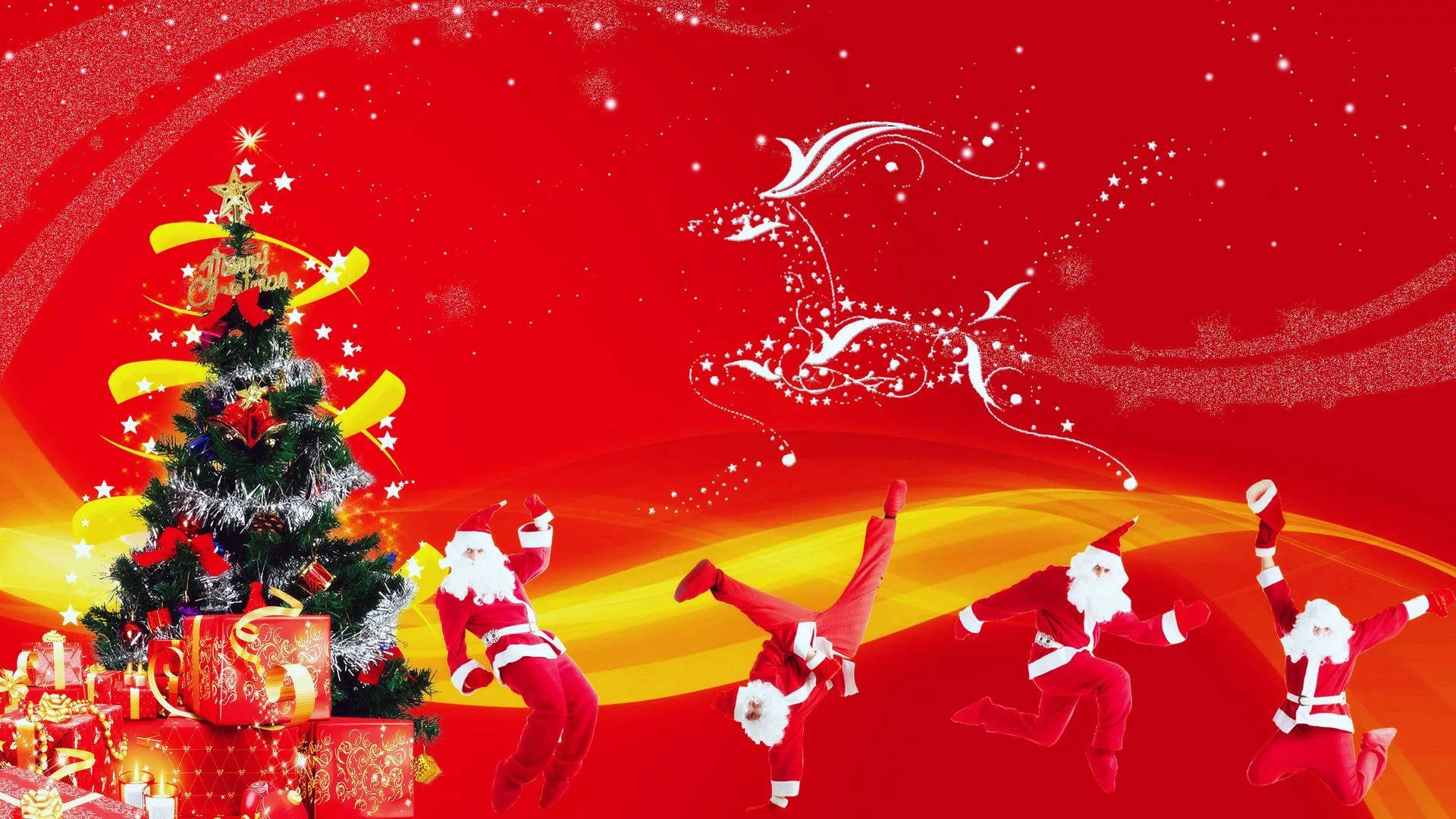 Dancing Santa Claus Funny Christmas Wallpaper