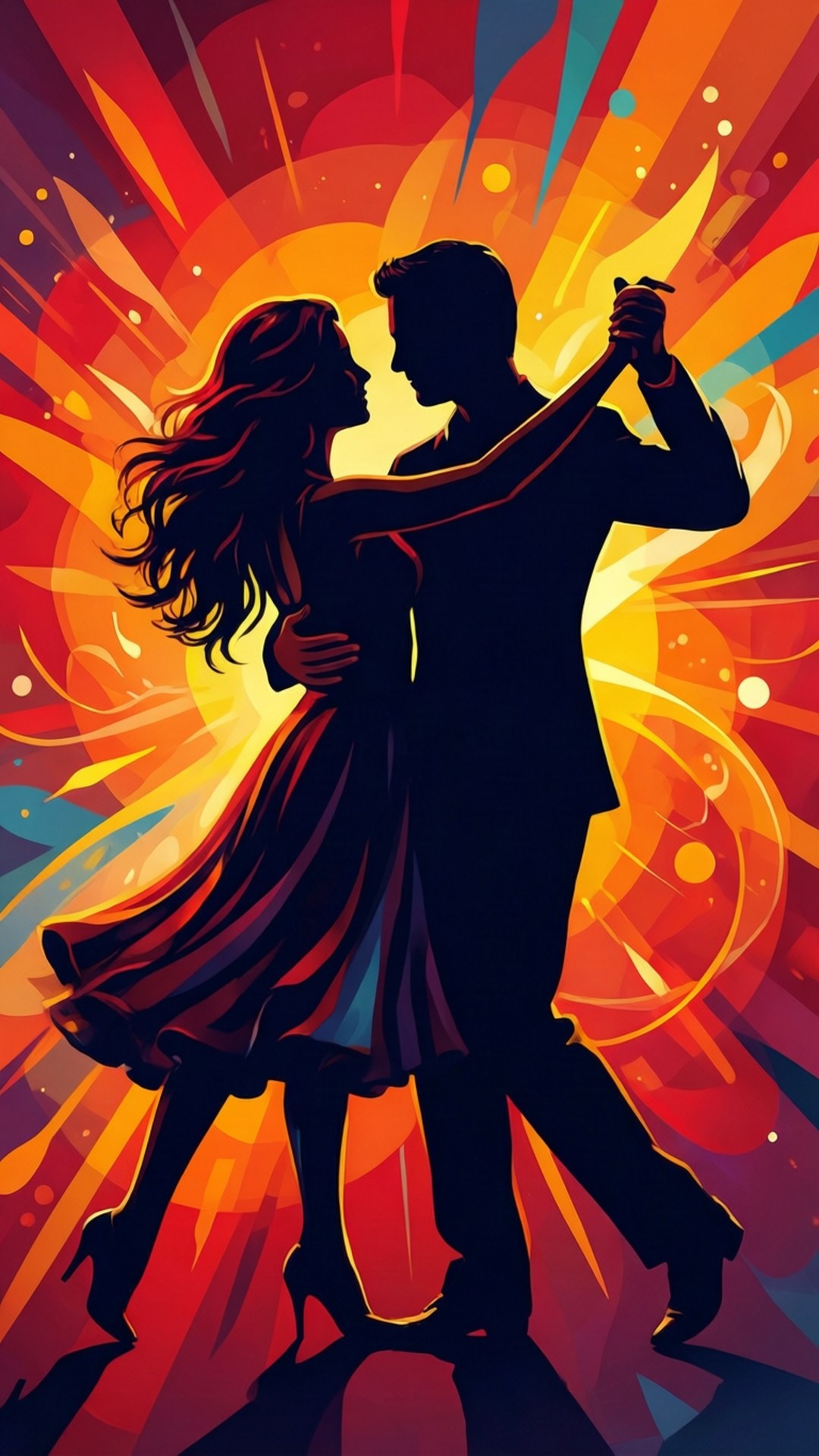 Dansende Silhuet Vektor Wallpapers