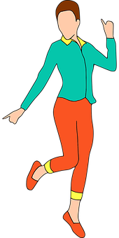 Dancing Woman Cartoon Illustration PNG