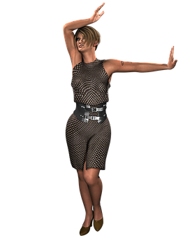 Dancing Woman3 D Model PNG