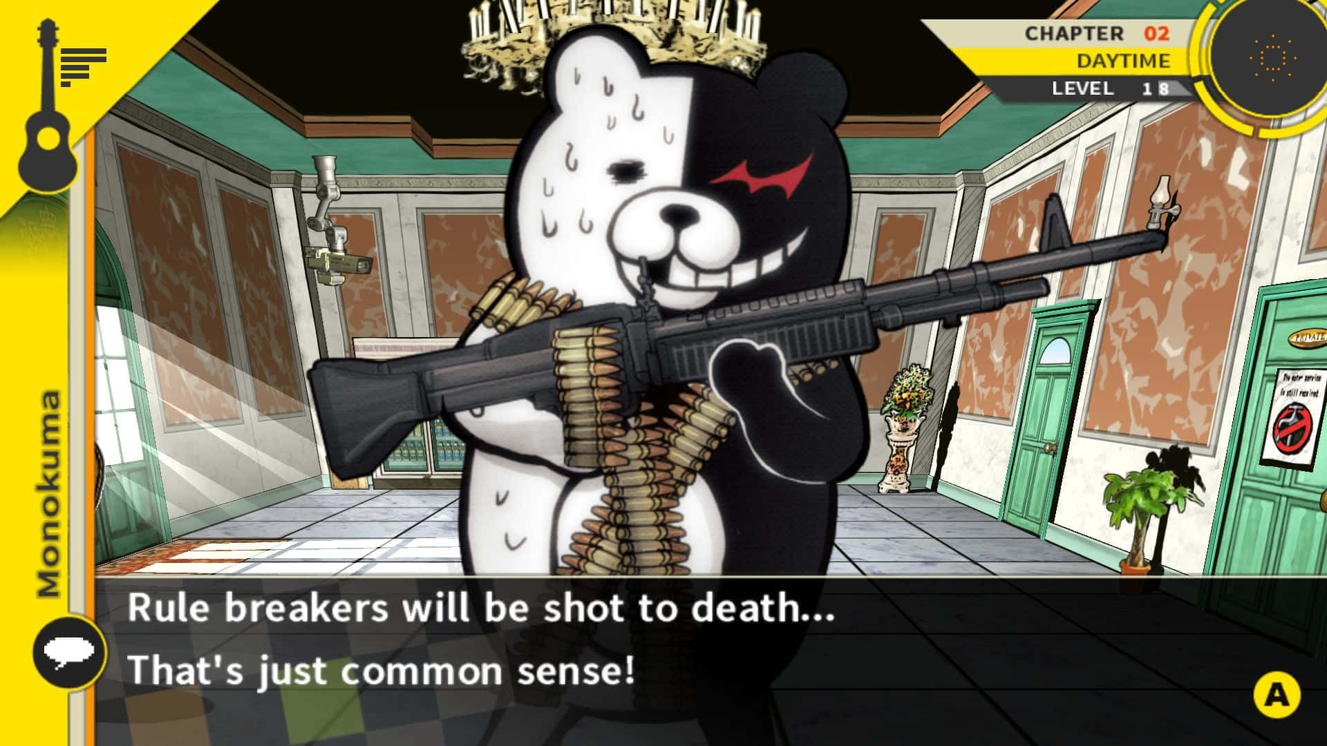 A Bear With A Gun In Front Of A Building Wallpaper