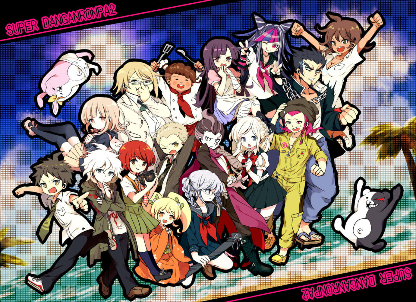 Elgrupo De Personajes De Anime Están Posando Para Una Foto. Fondo de pantalla