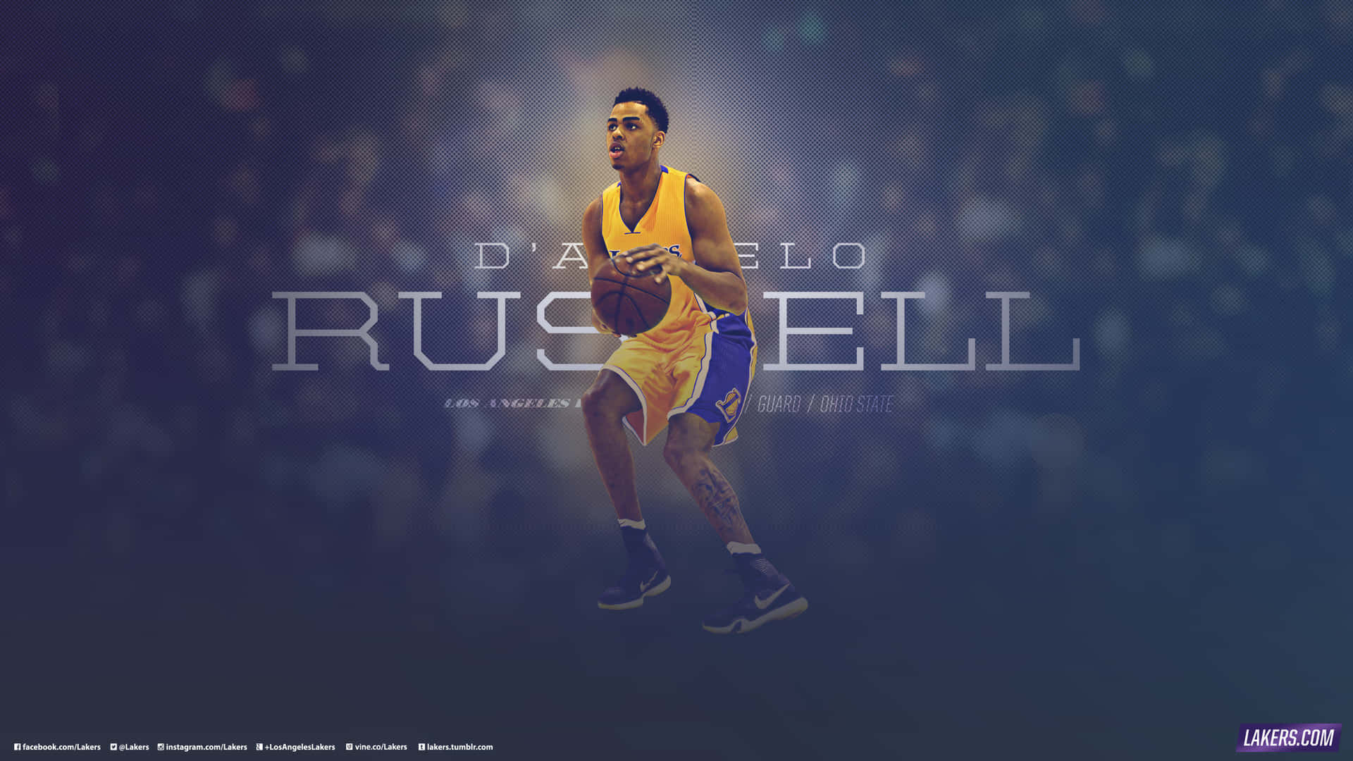 D'angelo Russell With Name Wallpaper