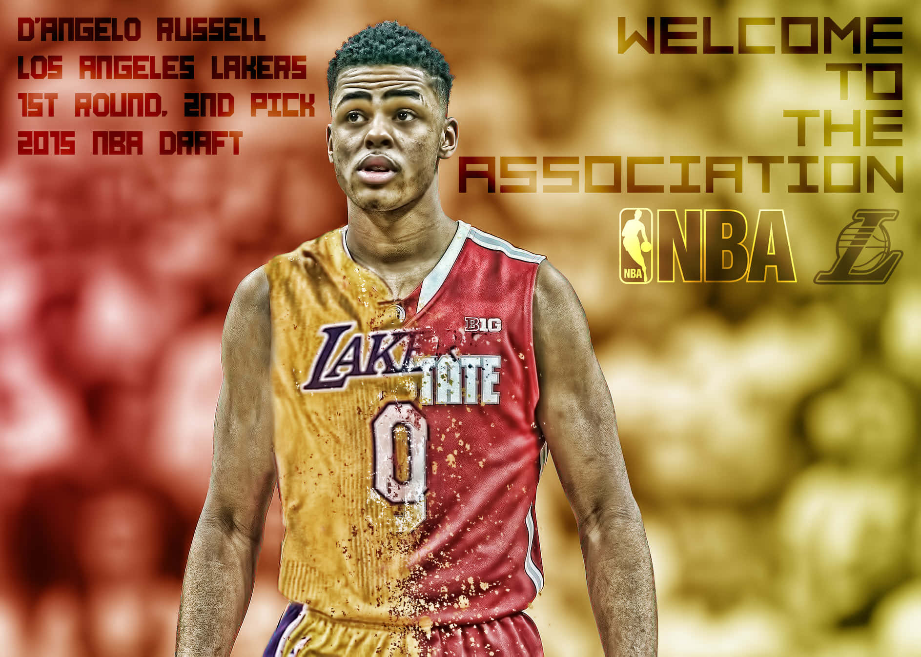 D'angelo Russell Red Yellow Wallpaper
