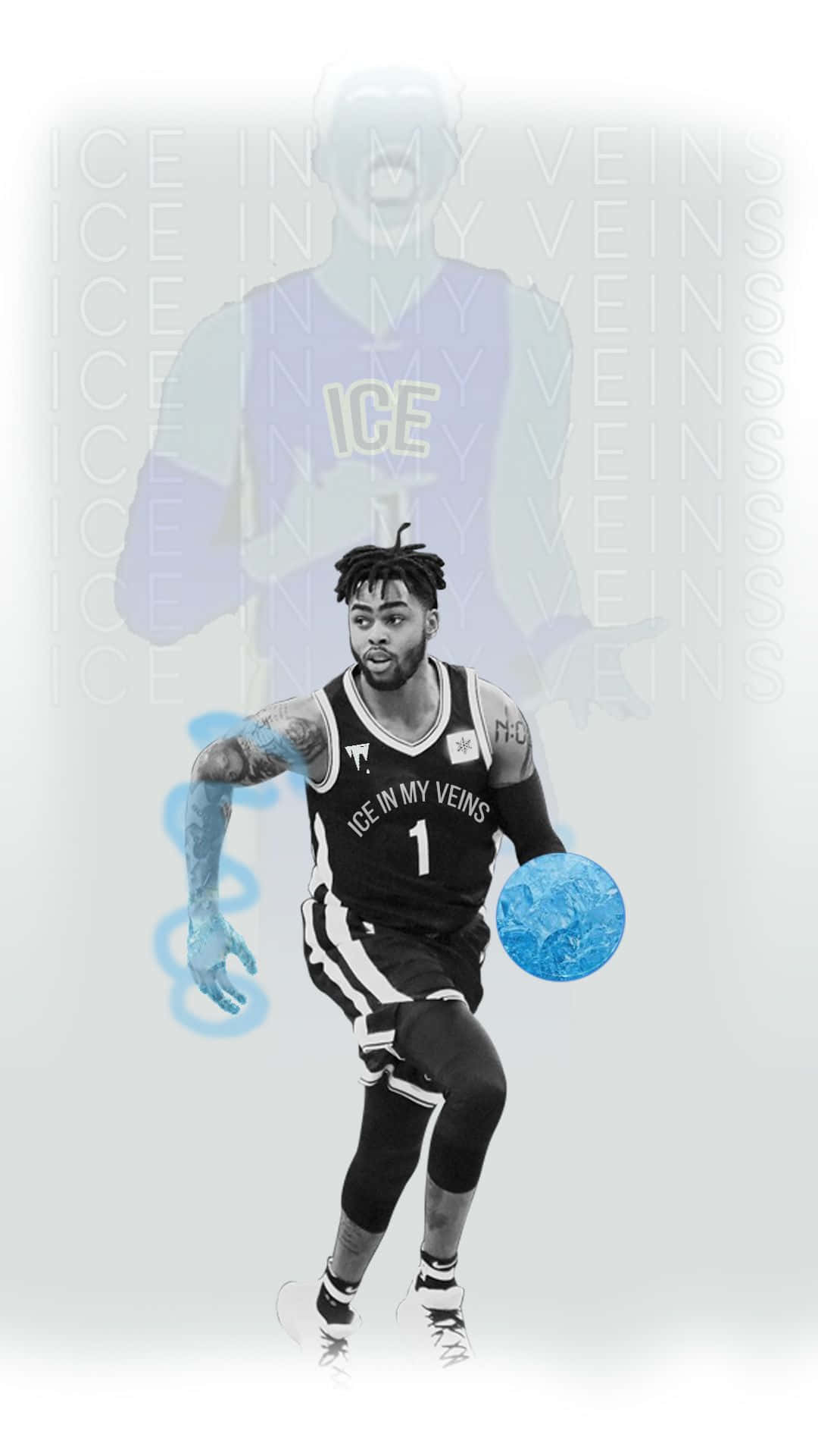 Professional basketball player D'Angelo Russell in action Wallpaper