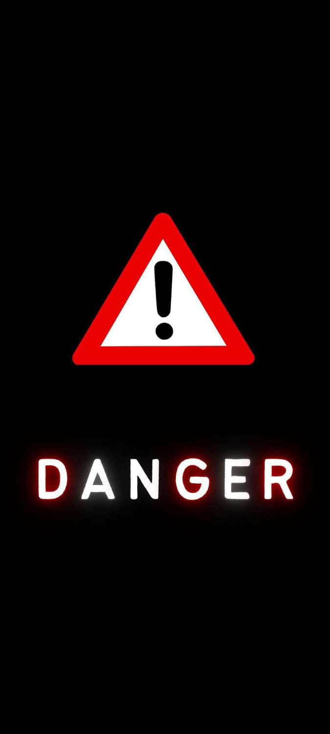 Danger Sign On A Black Background