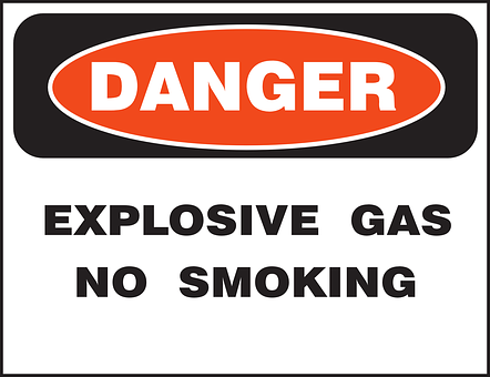 Danger Explosive Gas No Smoking Sign PNG