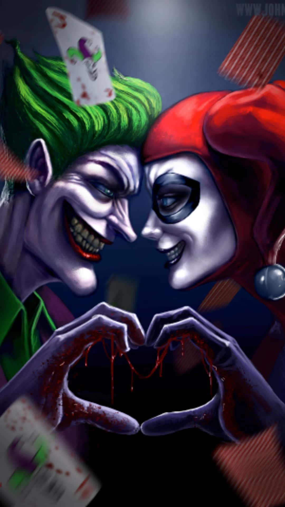 Farlige Joker Harley Quinn Kunst Wallpaper