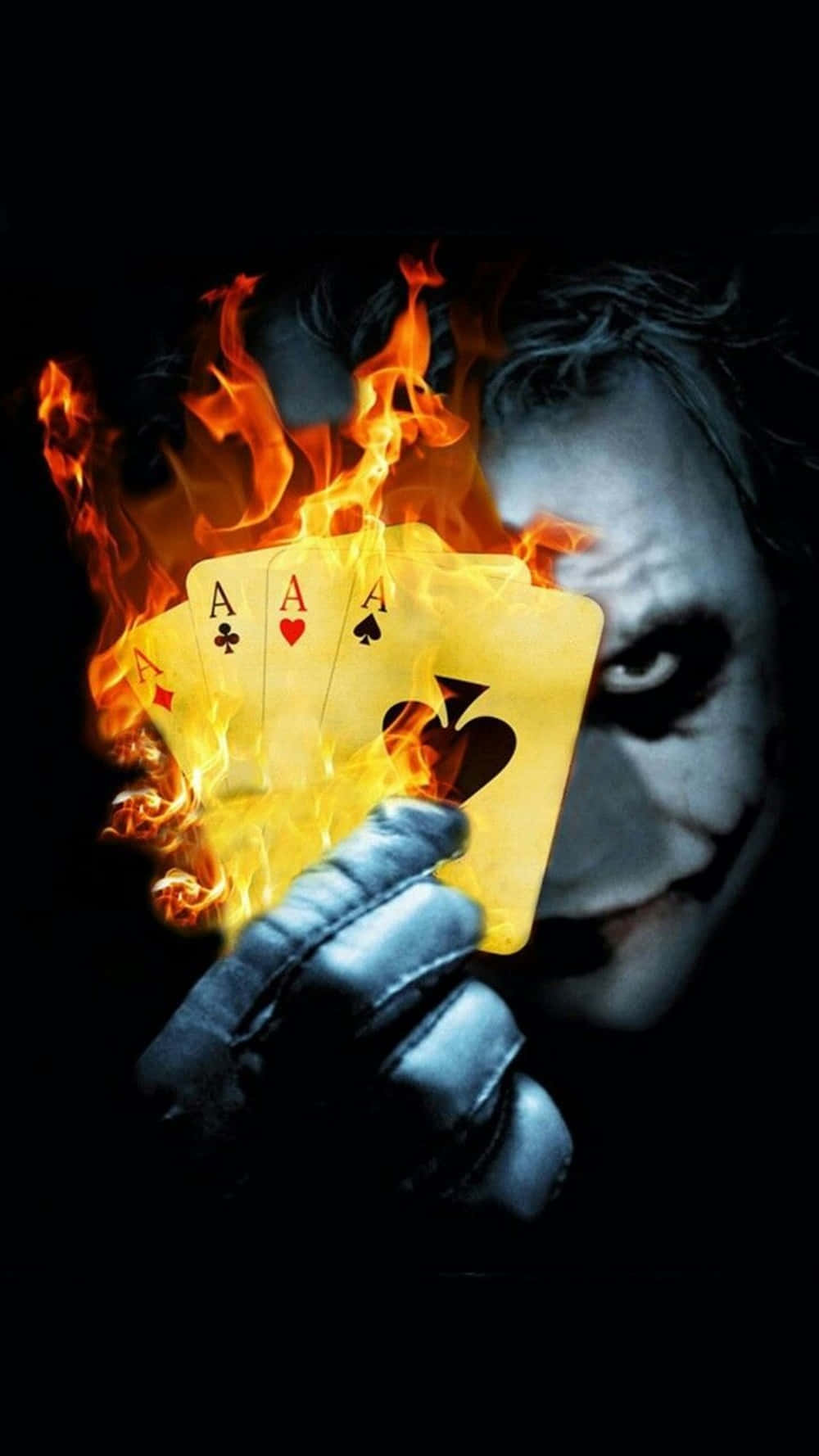 Dangerous Joker Scary Cards Fire Wallpaper
