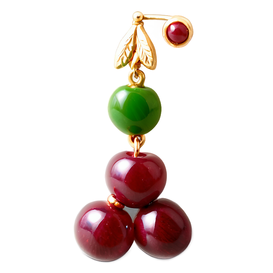 Dangling Cherry Earrings Png 4 PNG