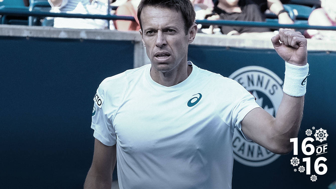 Daniel Nestor With Clenched Fist Wallpaper