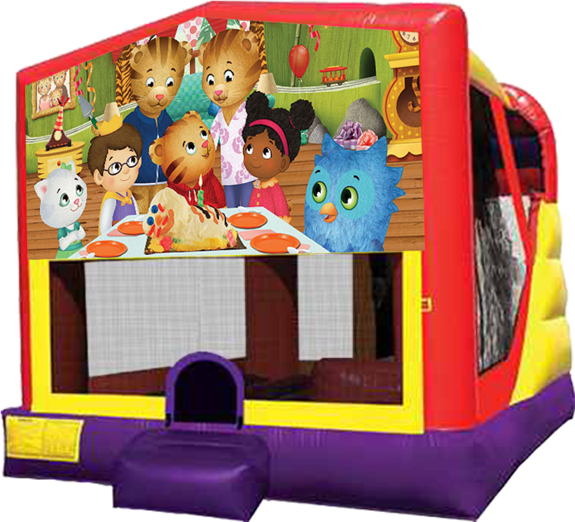 Daniel Tiger Themed Bounce House PNG