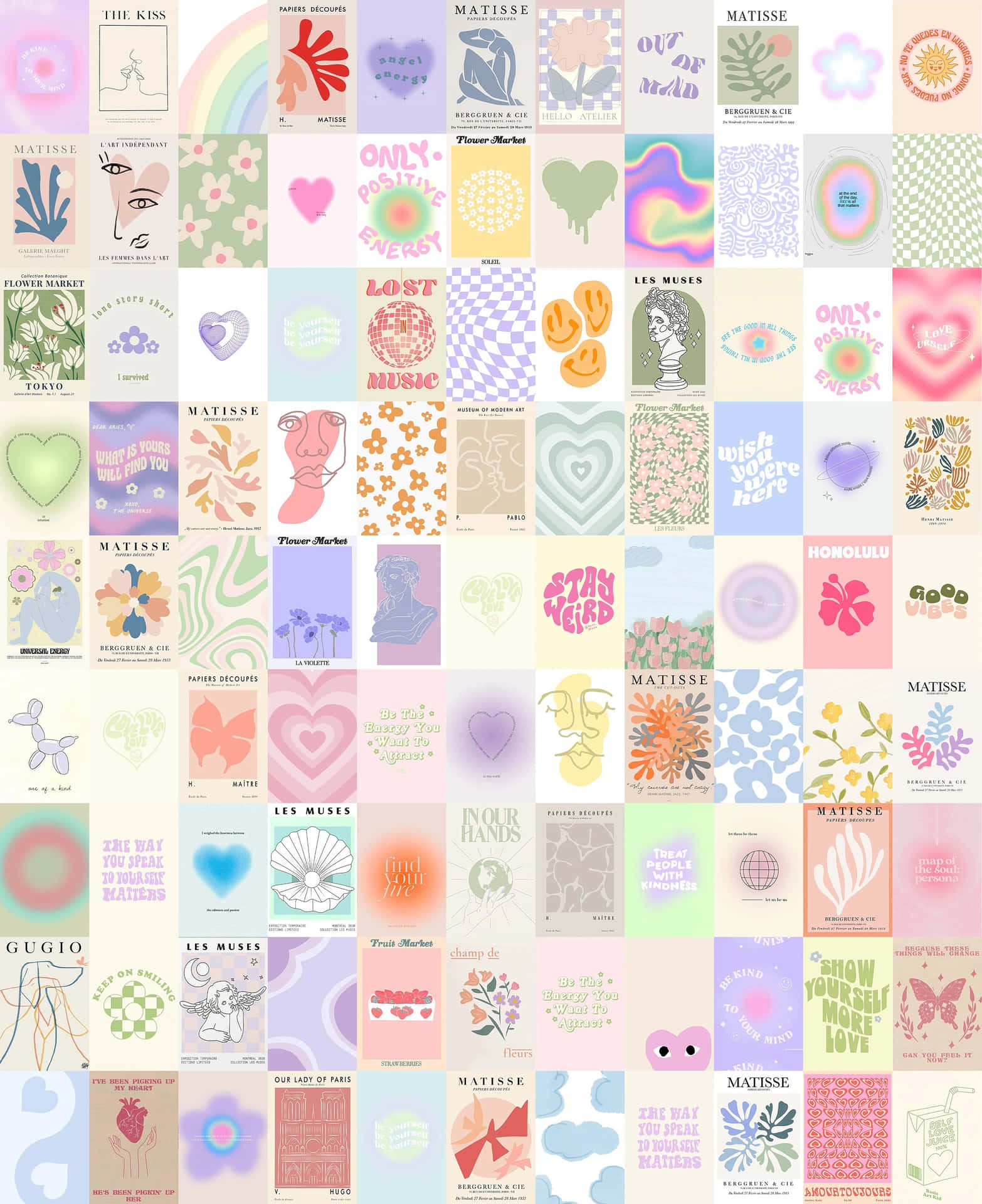 En collage af forskellige kort med forskellige designs. Wallpaper