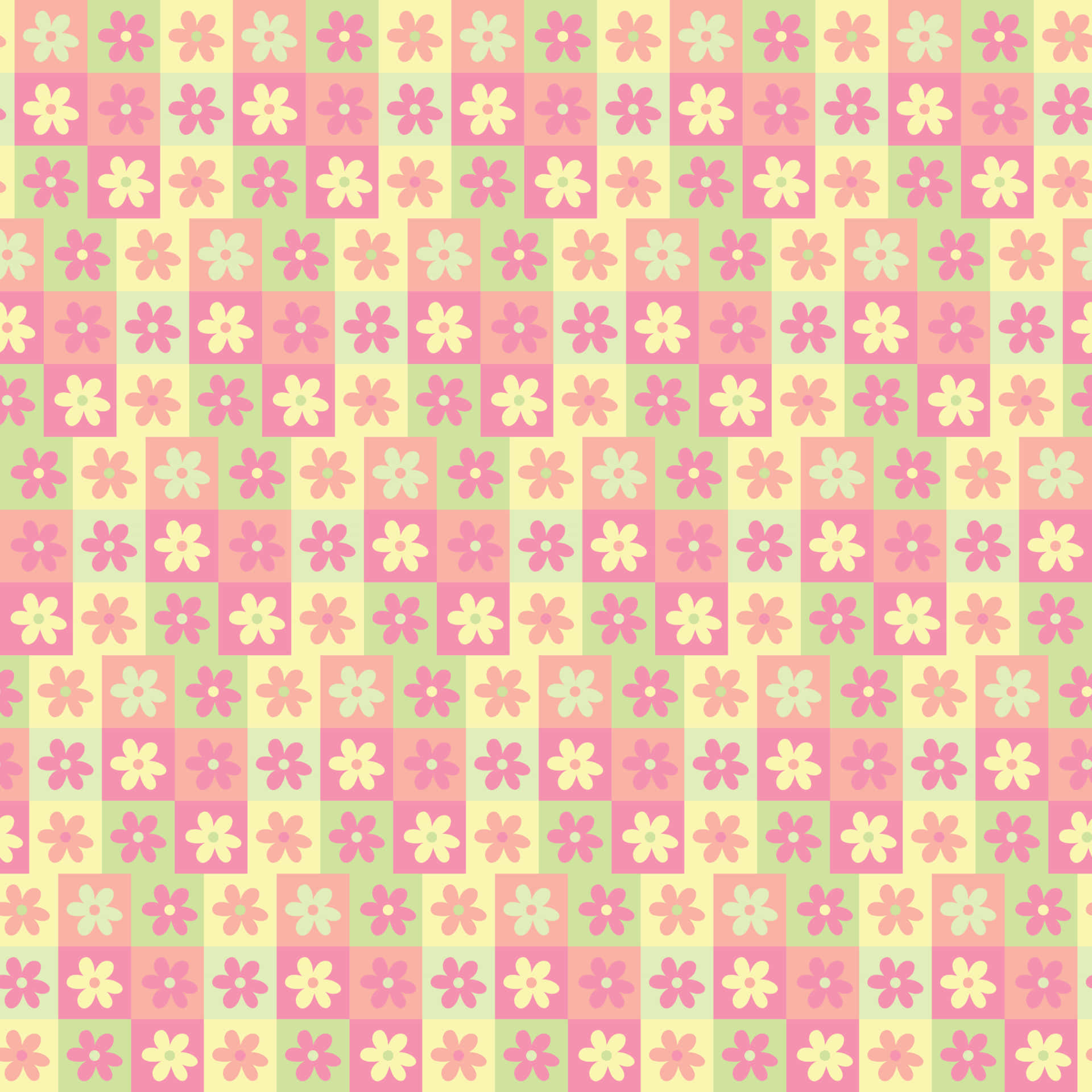Dansk Æstetisk Gul Pink Blomster Energetisk Mønster Tapet Wallpaper