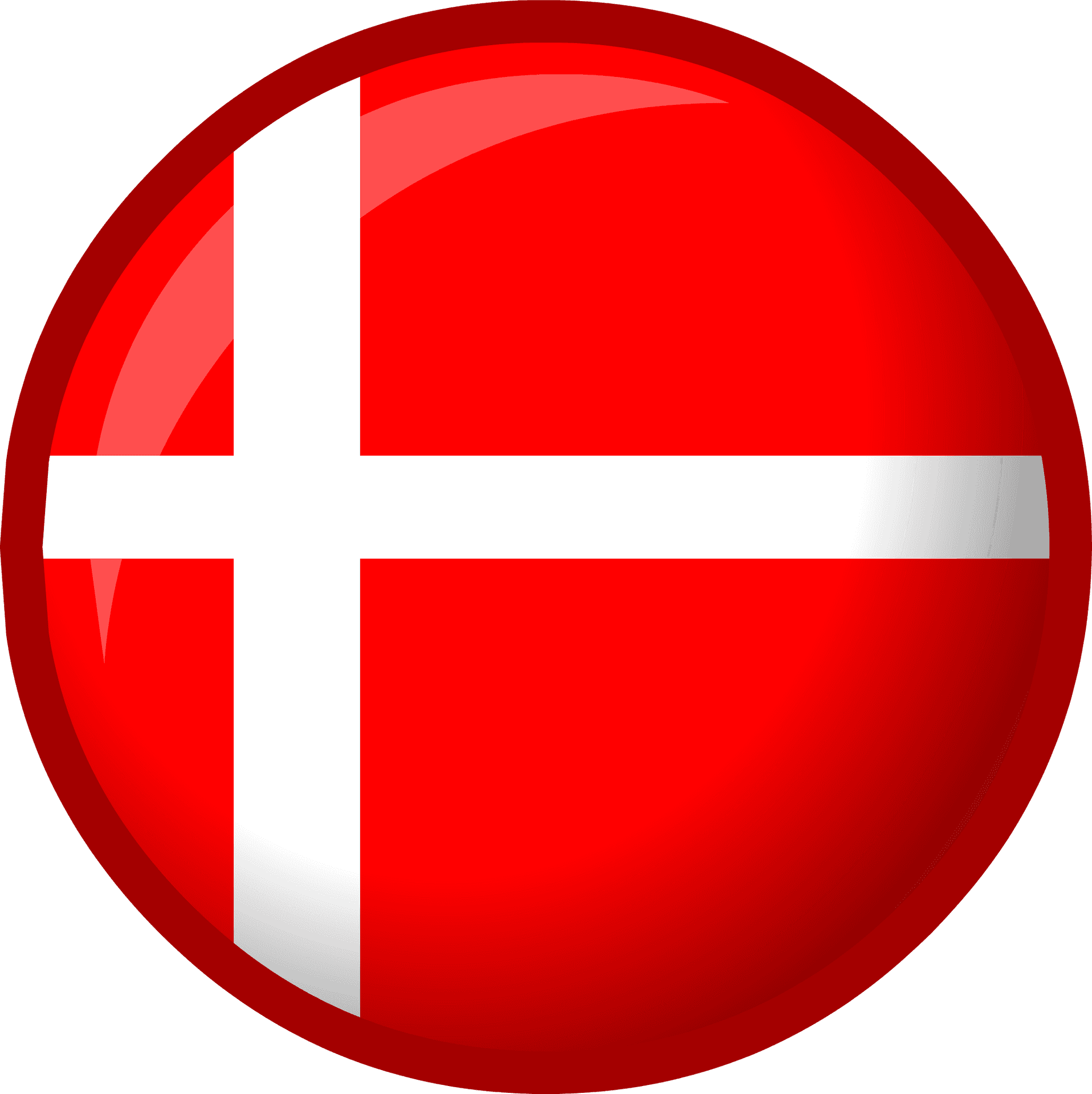 Danish Flag Button PNG