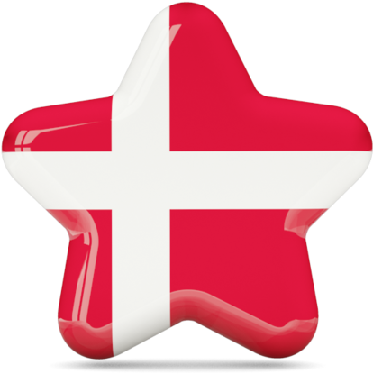 Danish Flag Star Shape PNG