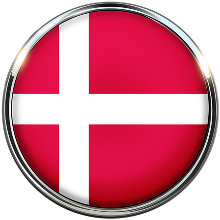 Danish National Flag Button PNG