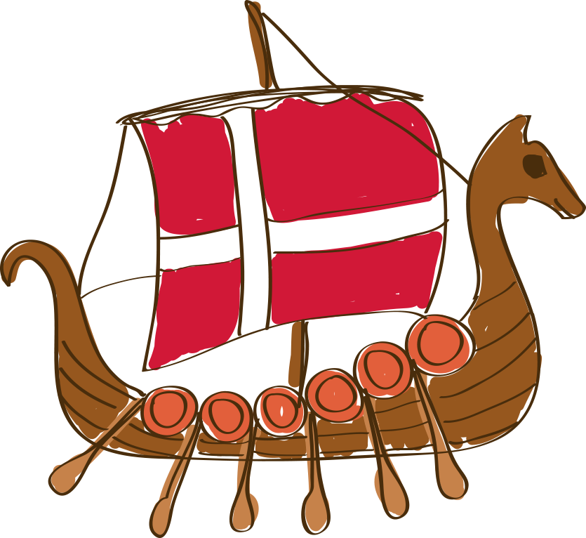 Danish Viking Ship Illustration PNG