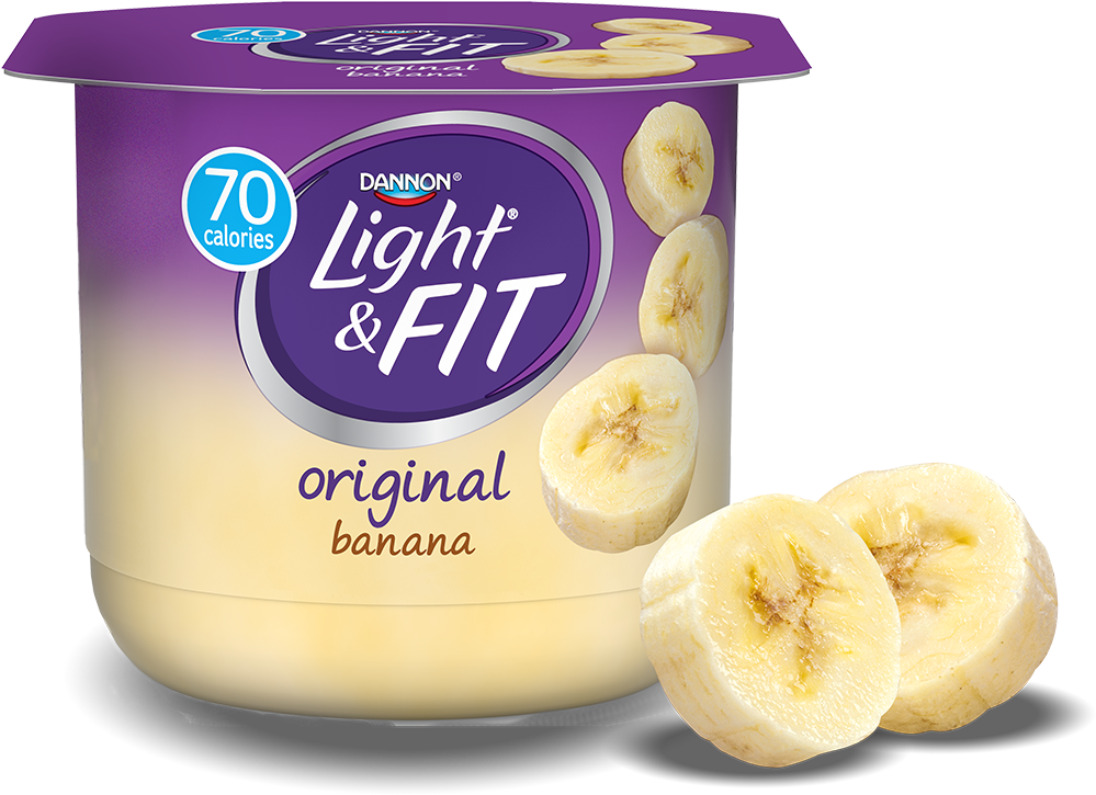Dannon Lightand Fit Banana Yogurt PNG
