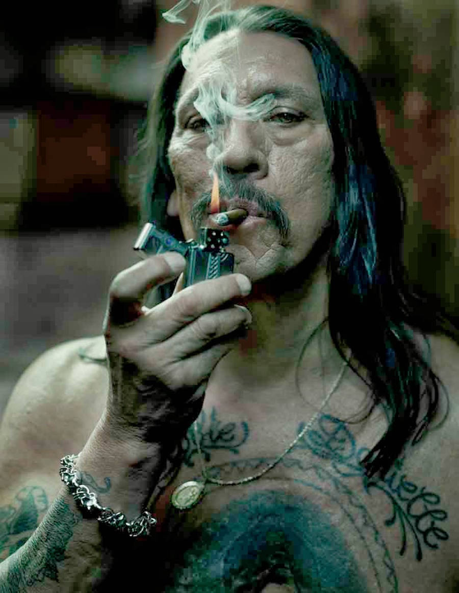 Danny Trejo Smoking Cigarette Wallpaper