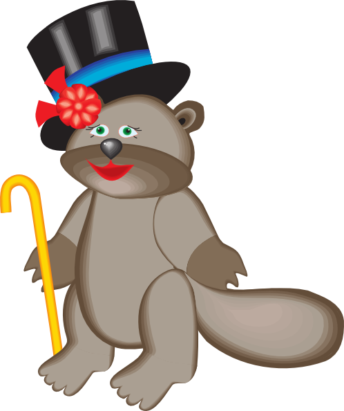 Dapper Beaver Cartoon Character PNG