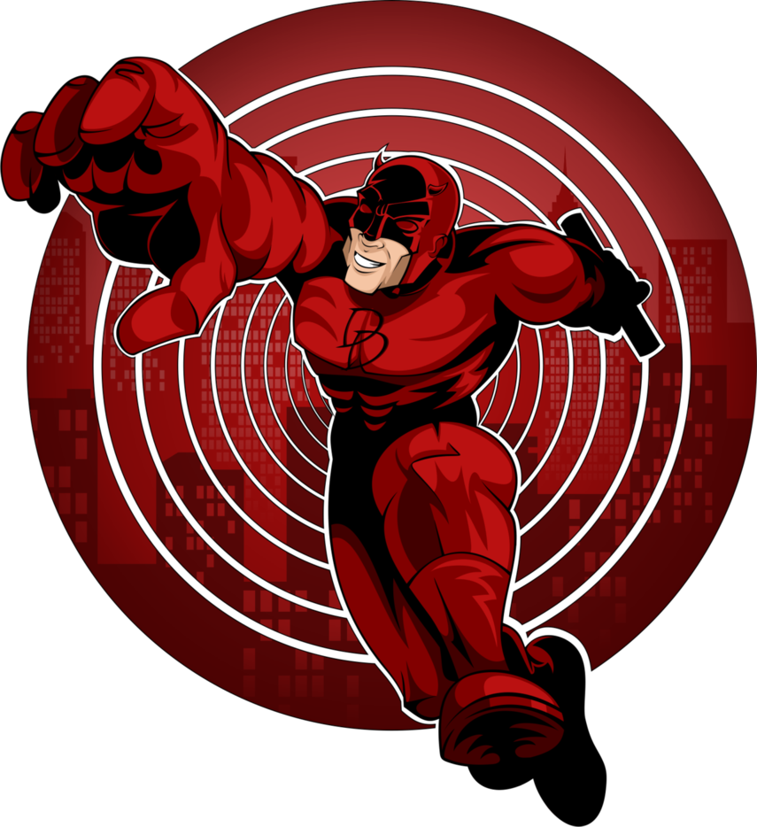 Daredevil Action Pose PNG