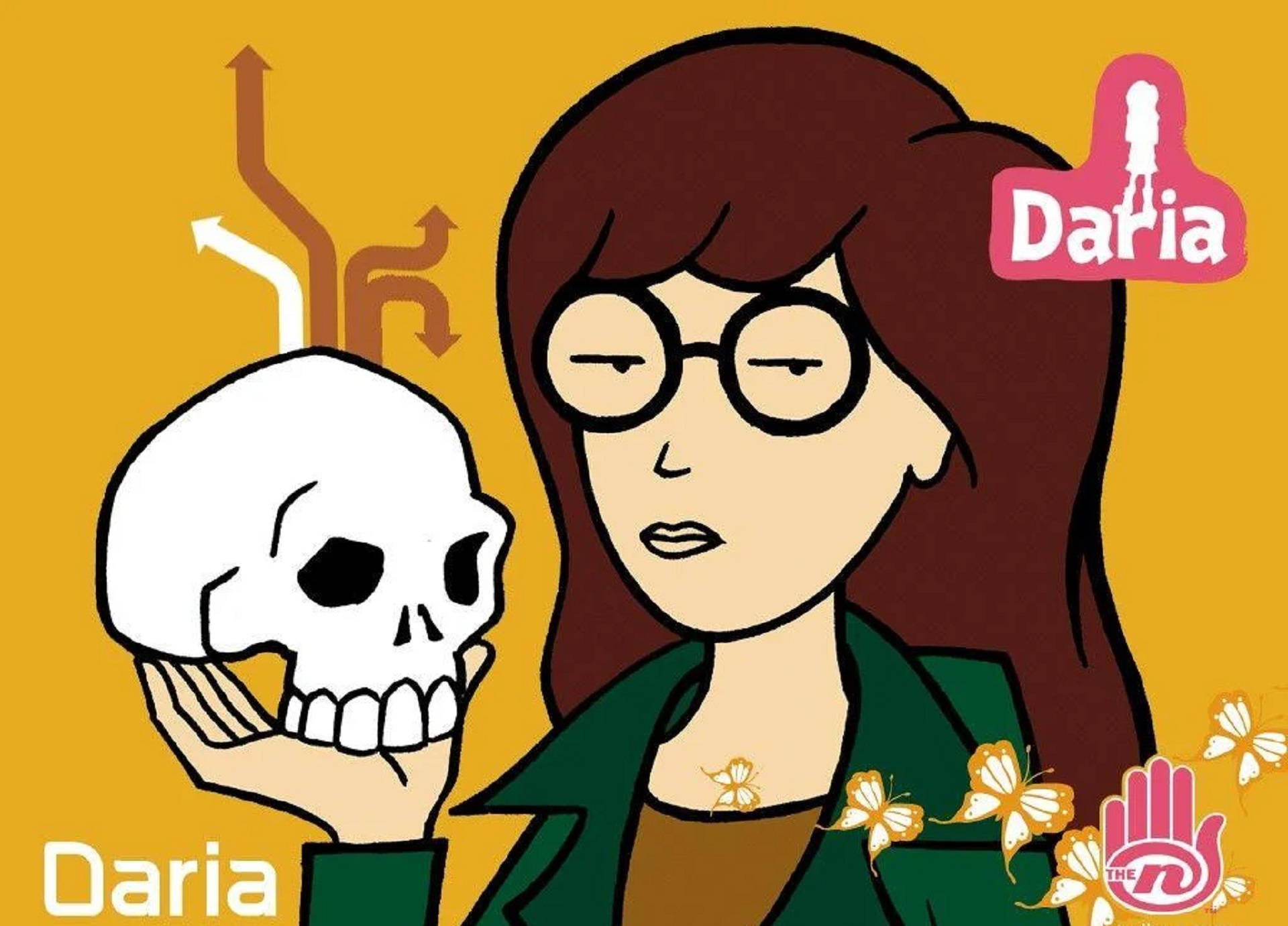 Daria With A Skull Background