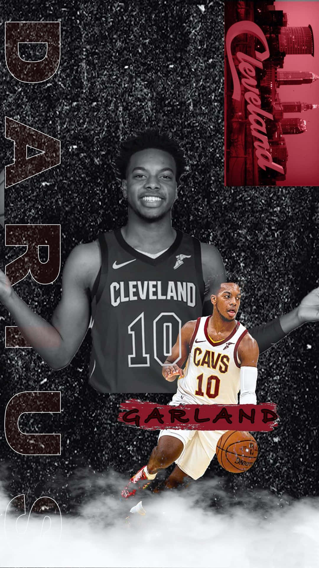 Darius Garland Cleveland Cavaliers Collage Achtergrond