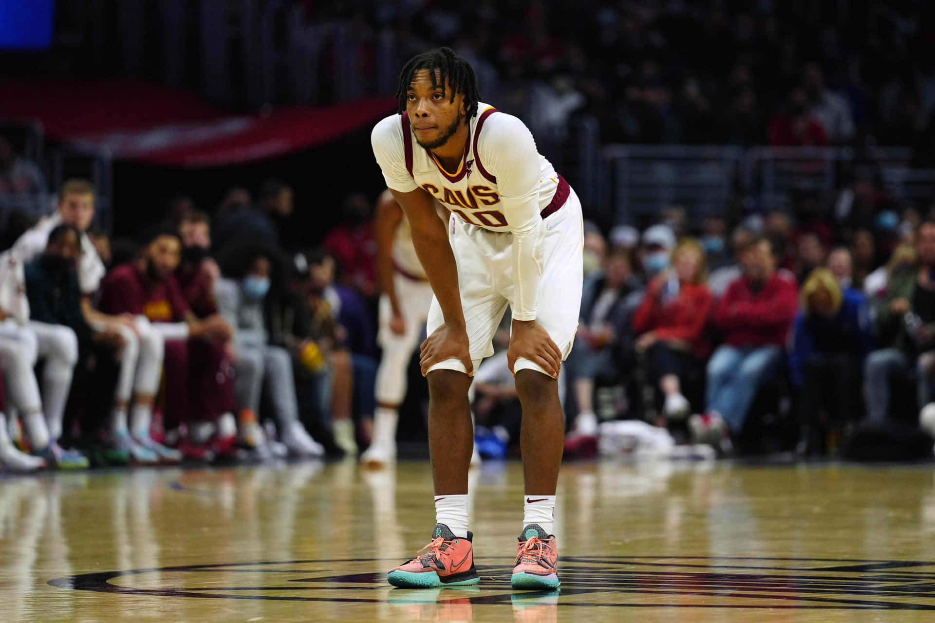 Darius Garland Cleveland Cavaliers Court Stance Wallpaper