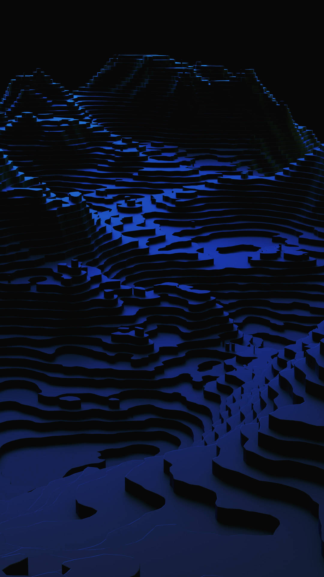 Mørk 3D Topografisk Kort Wallpaper