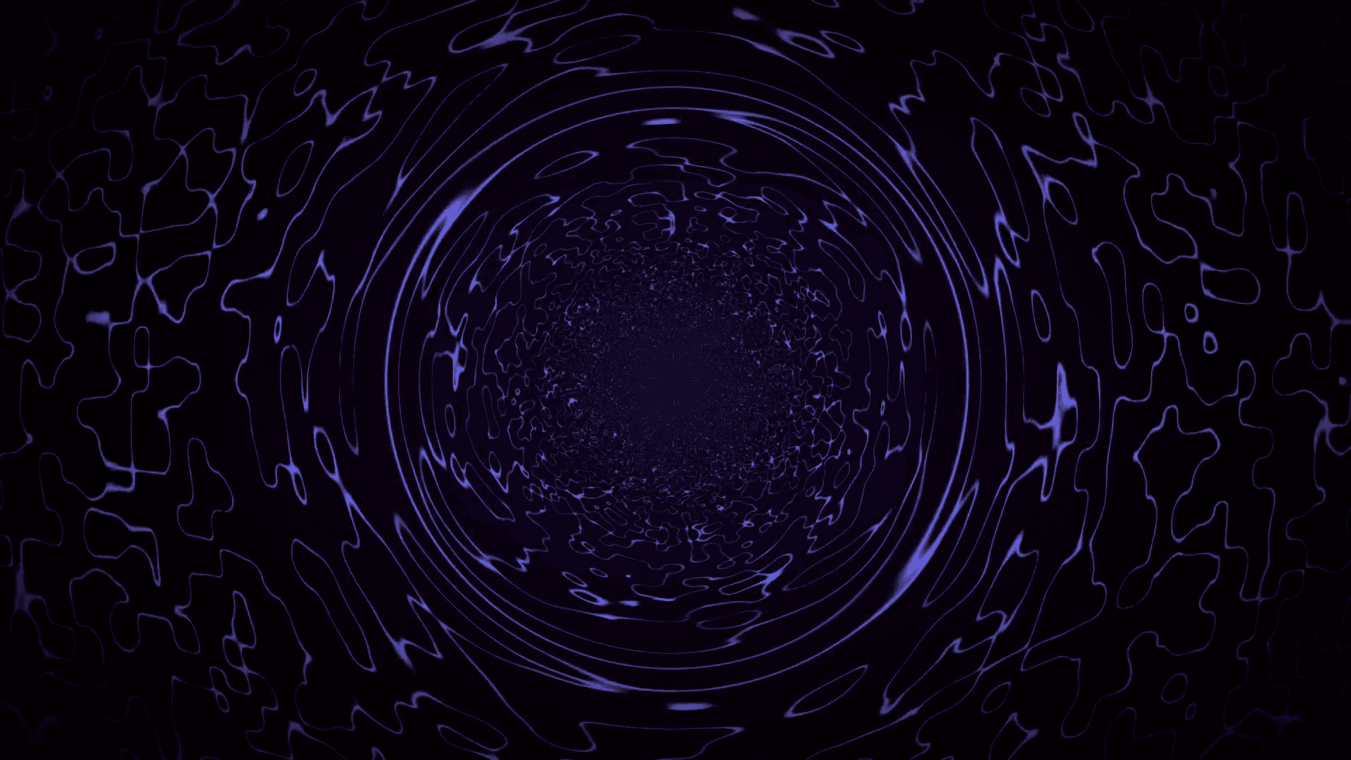 A mesmerizing and captivating dark abstract background. — A mesmerizing digital tunnel of glowing blue lines spirals inward against a deep black background.