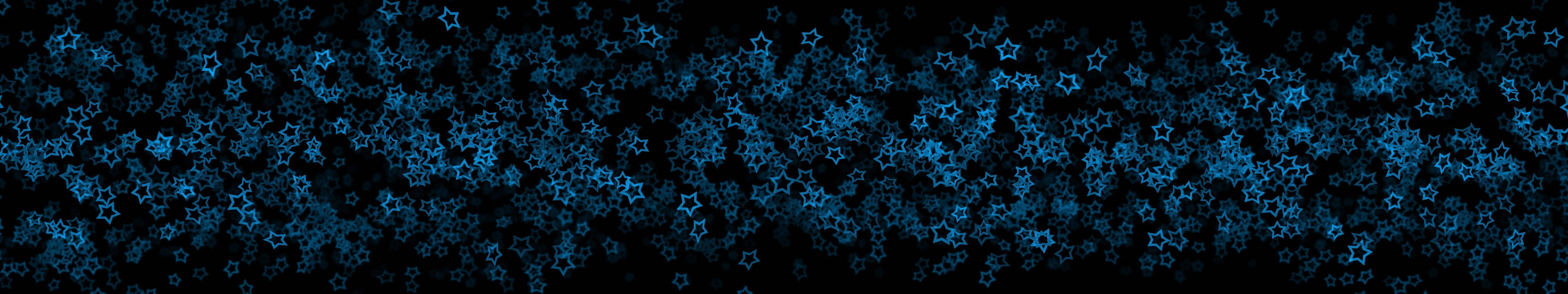 Dark Abstract Blue Star Confetti