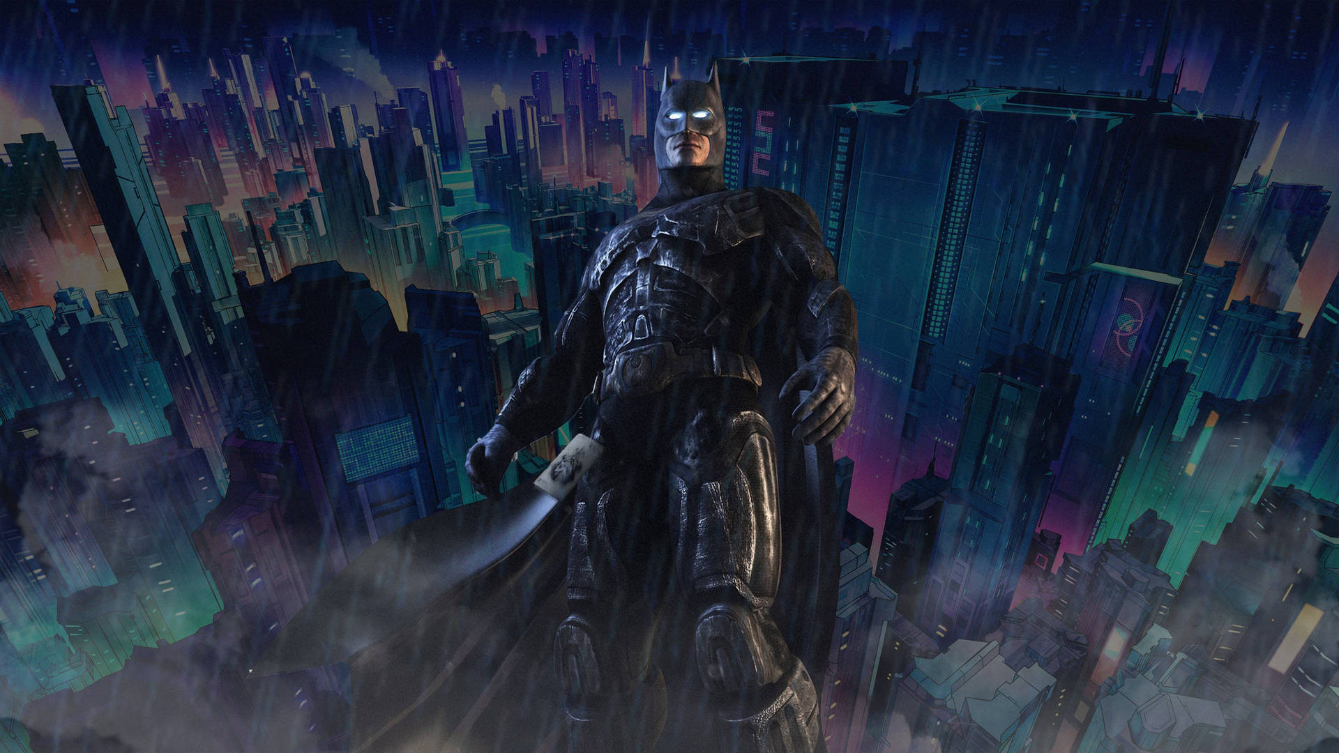 Dark Aesthetic 4k Gotham With Batman Wallpaper