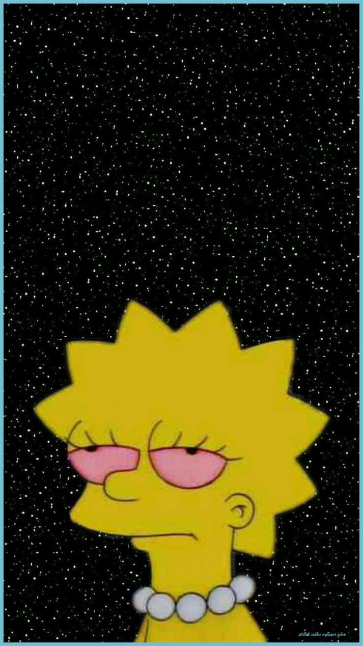 Elpersonaje De Los Simpson Está Parado Frente A Un Cielo Estrellado. Fondo de pantalla