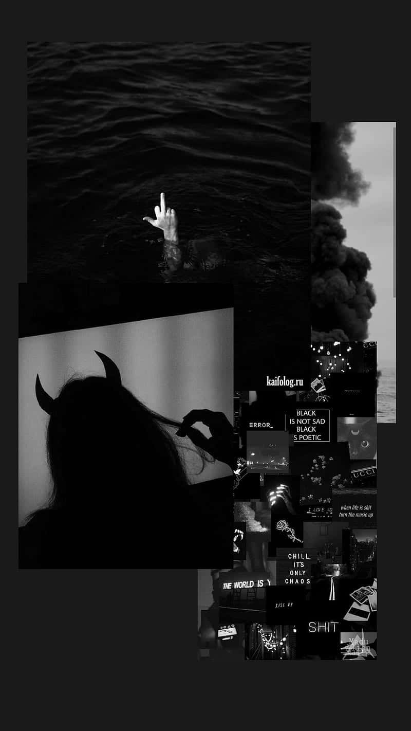 Dark_ Aesthetic_ Collage_ Black_and_ White Wallpaper