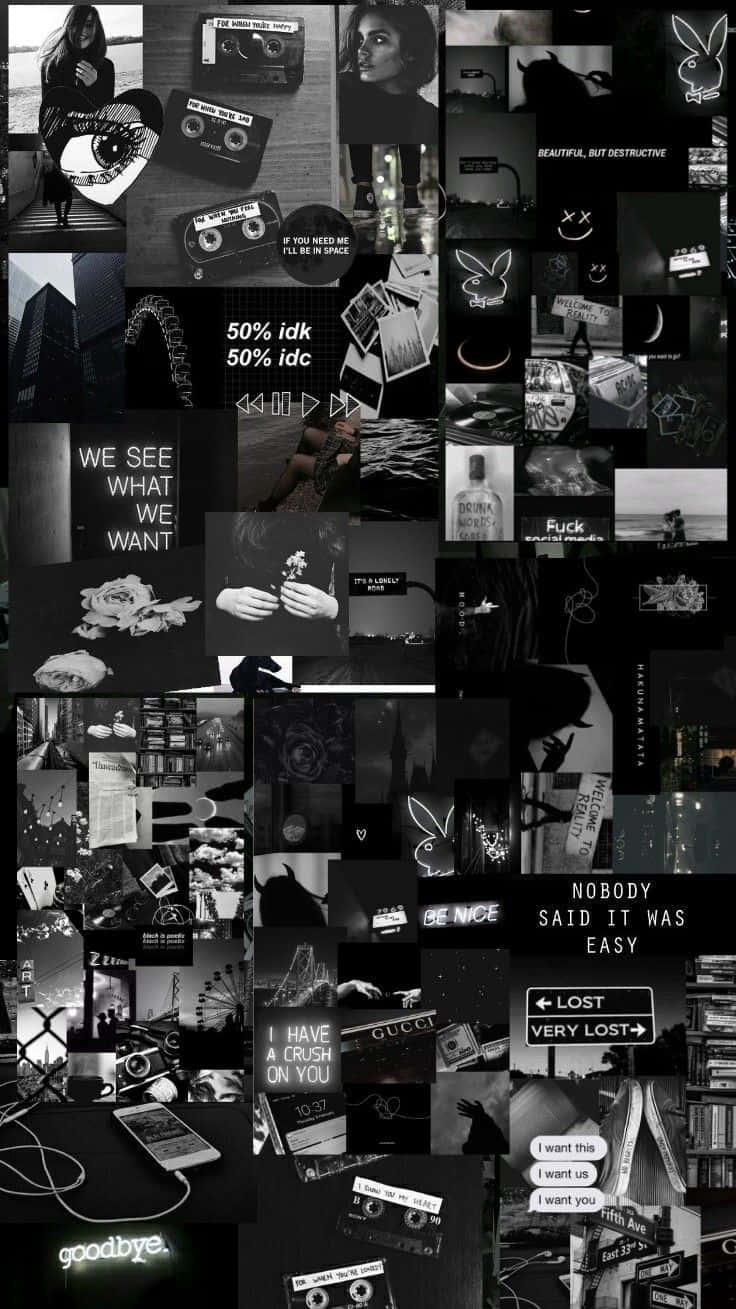 Dark_ Aesthetic_ Collage_ Montage Wallpaper
