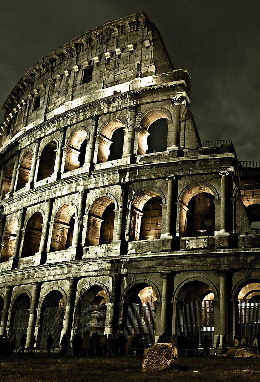 Mörkestetisk Colosseum-telefon. Wallpaper