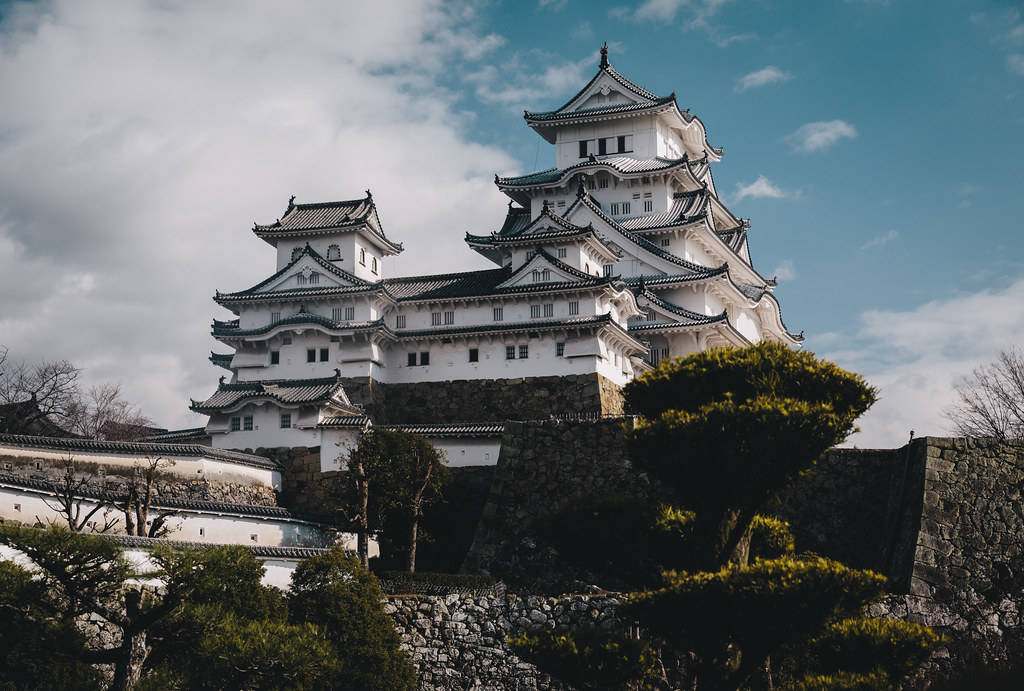 Castello Di Himeji Esteticamente Scuro Sfondo