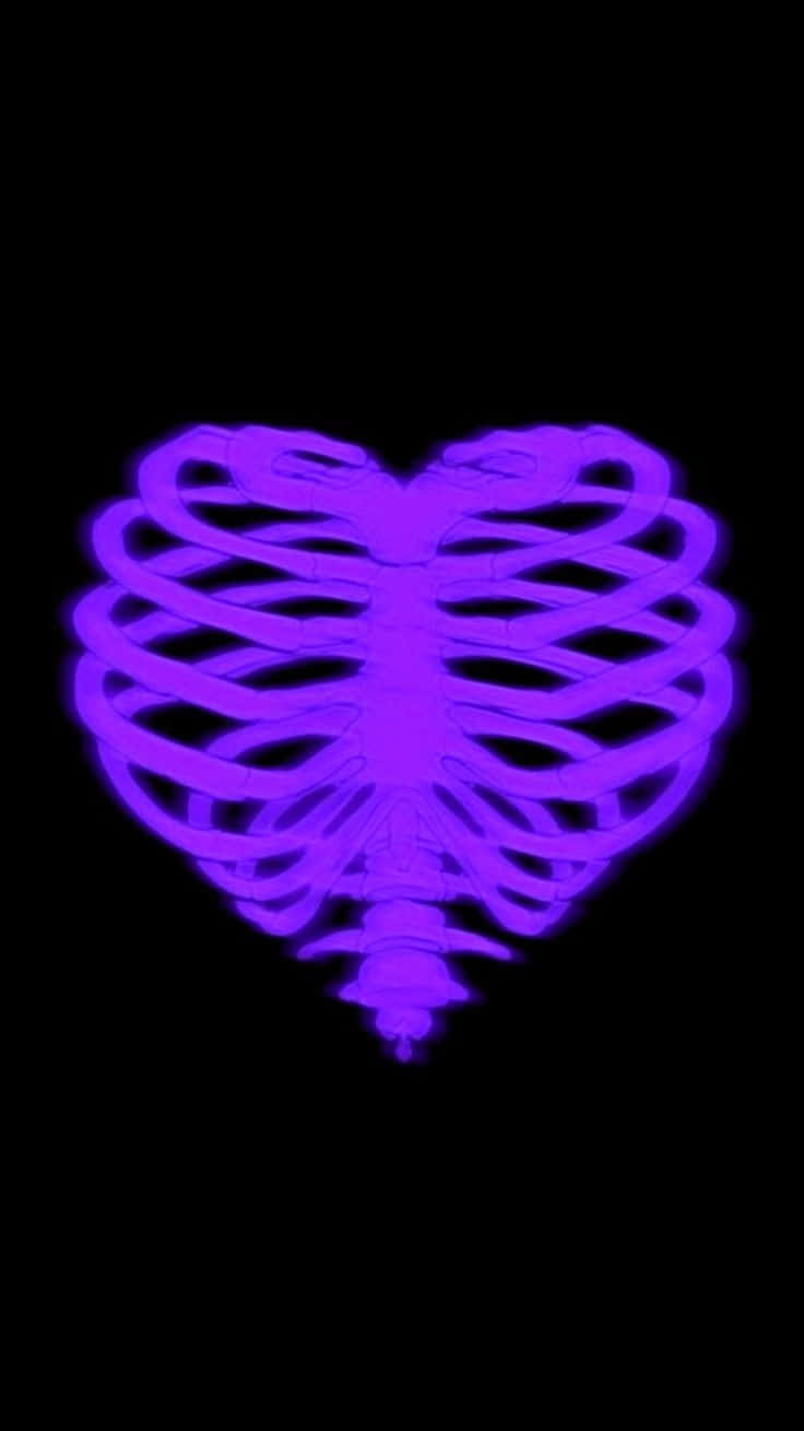 Wallpaper Purple Heart Light in Dark Room Background  Download Free Image