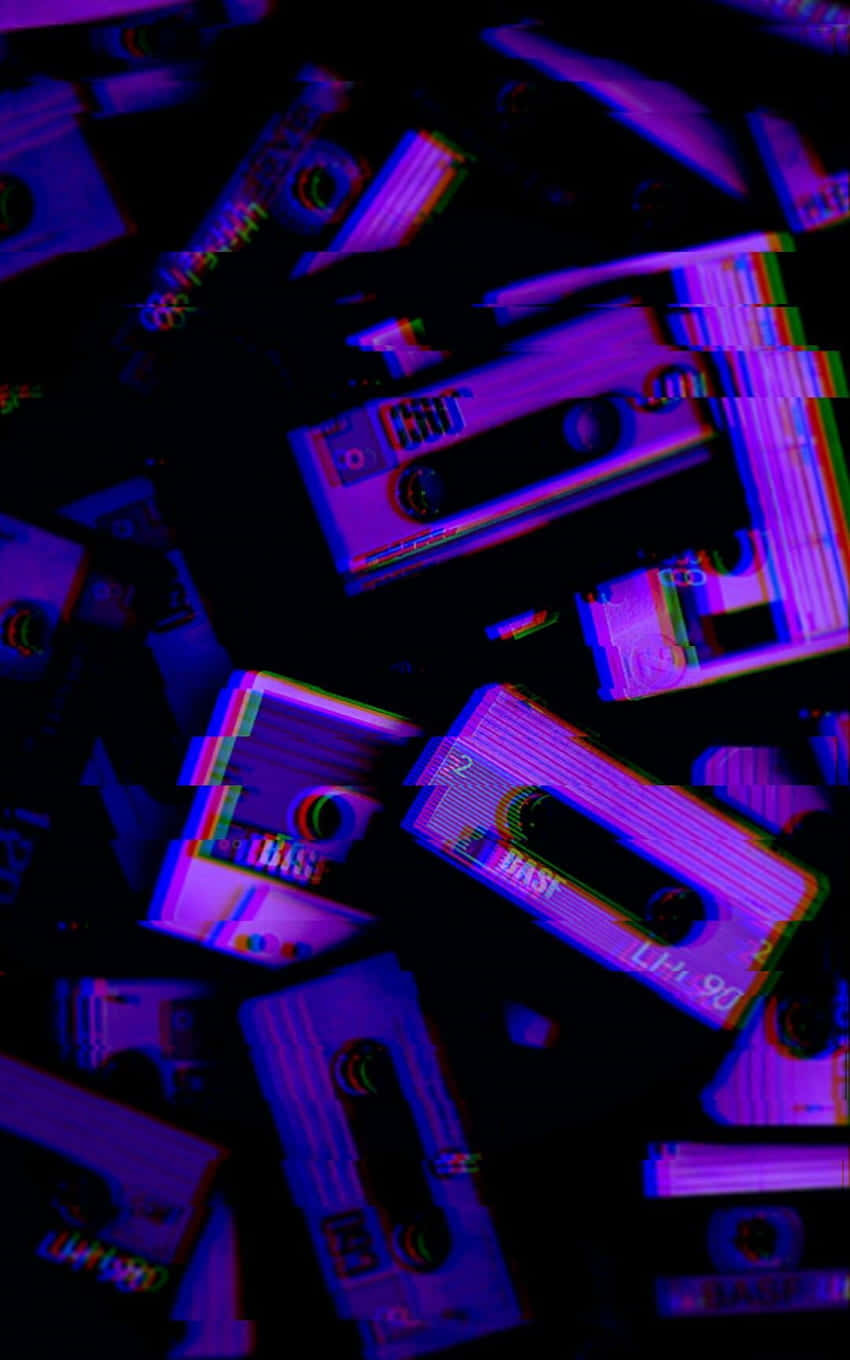 Lyserød kassette mørk æstetisk billede.