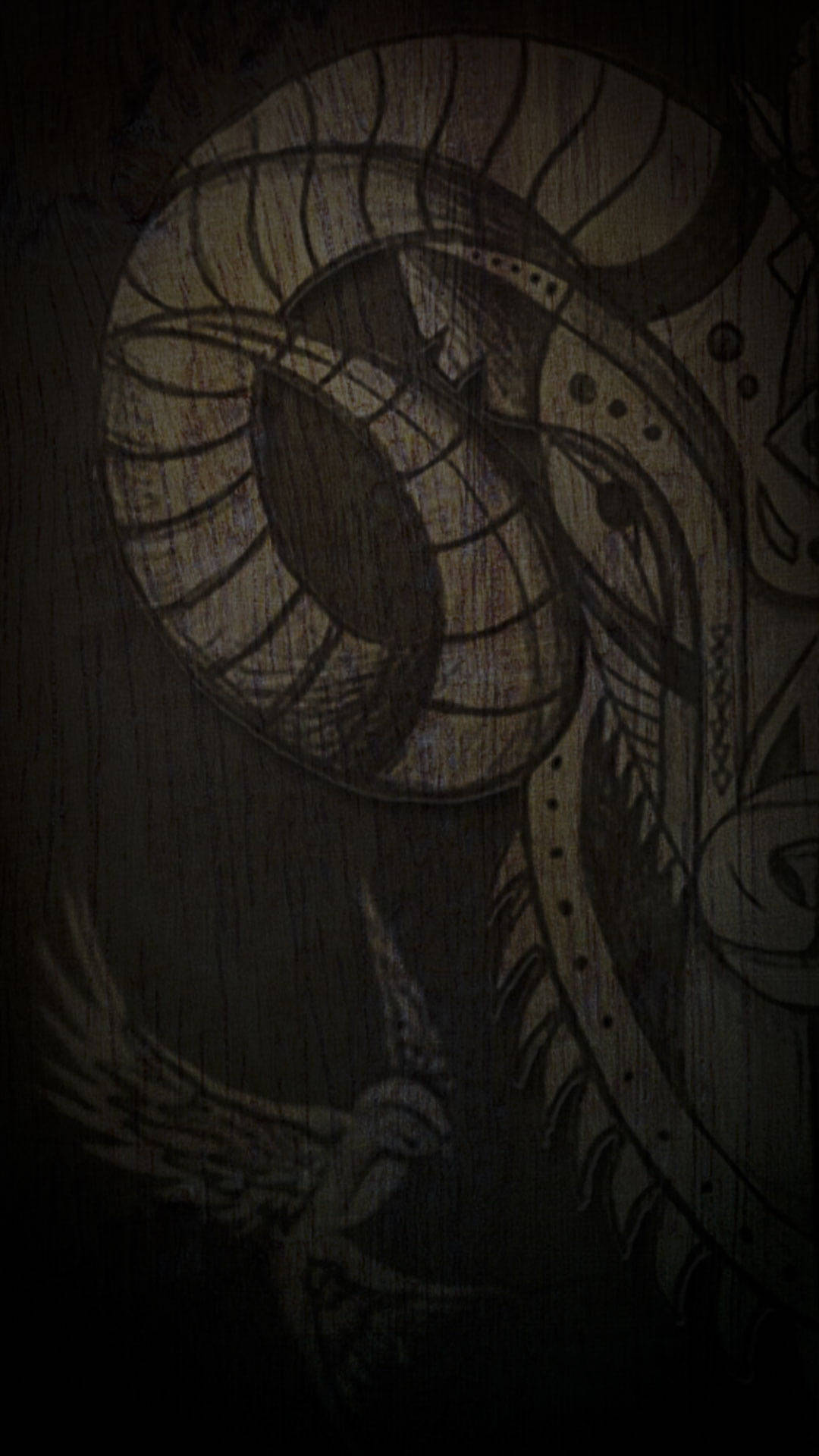 Dunkelästhetischer Ram Widder Astrologie Holz Wallpaper