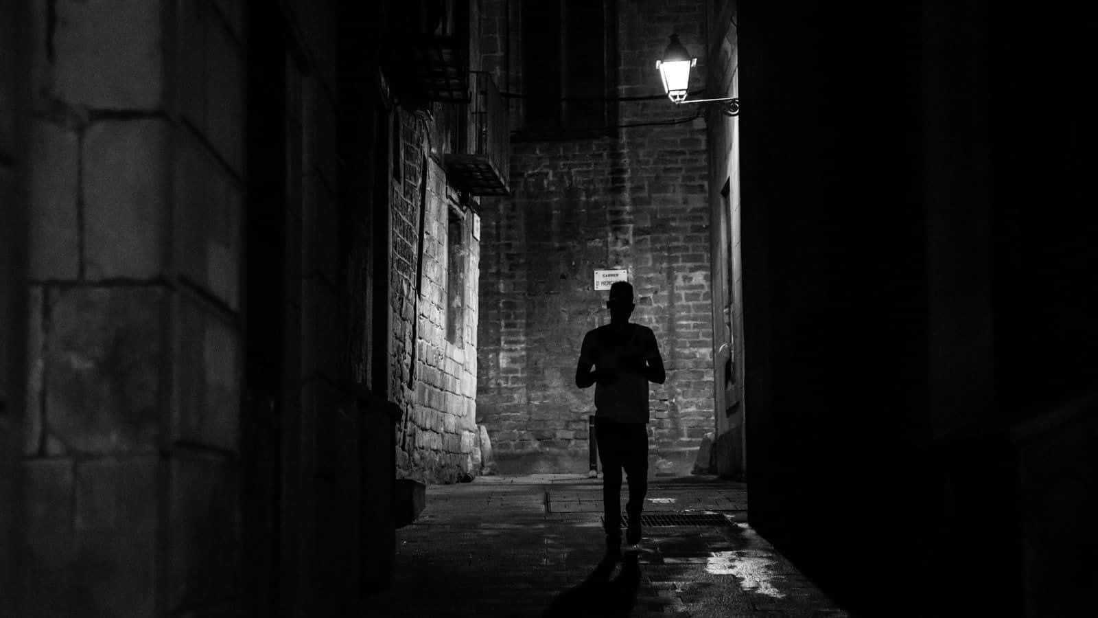 Mysterious Dark Alleyway at Night Wallpaper