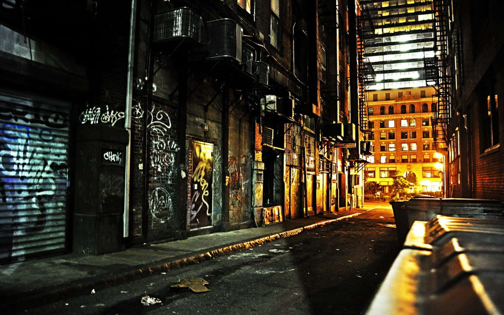 Download Dark Alleyway at Night Wallpaper | Wallpapers.com