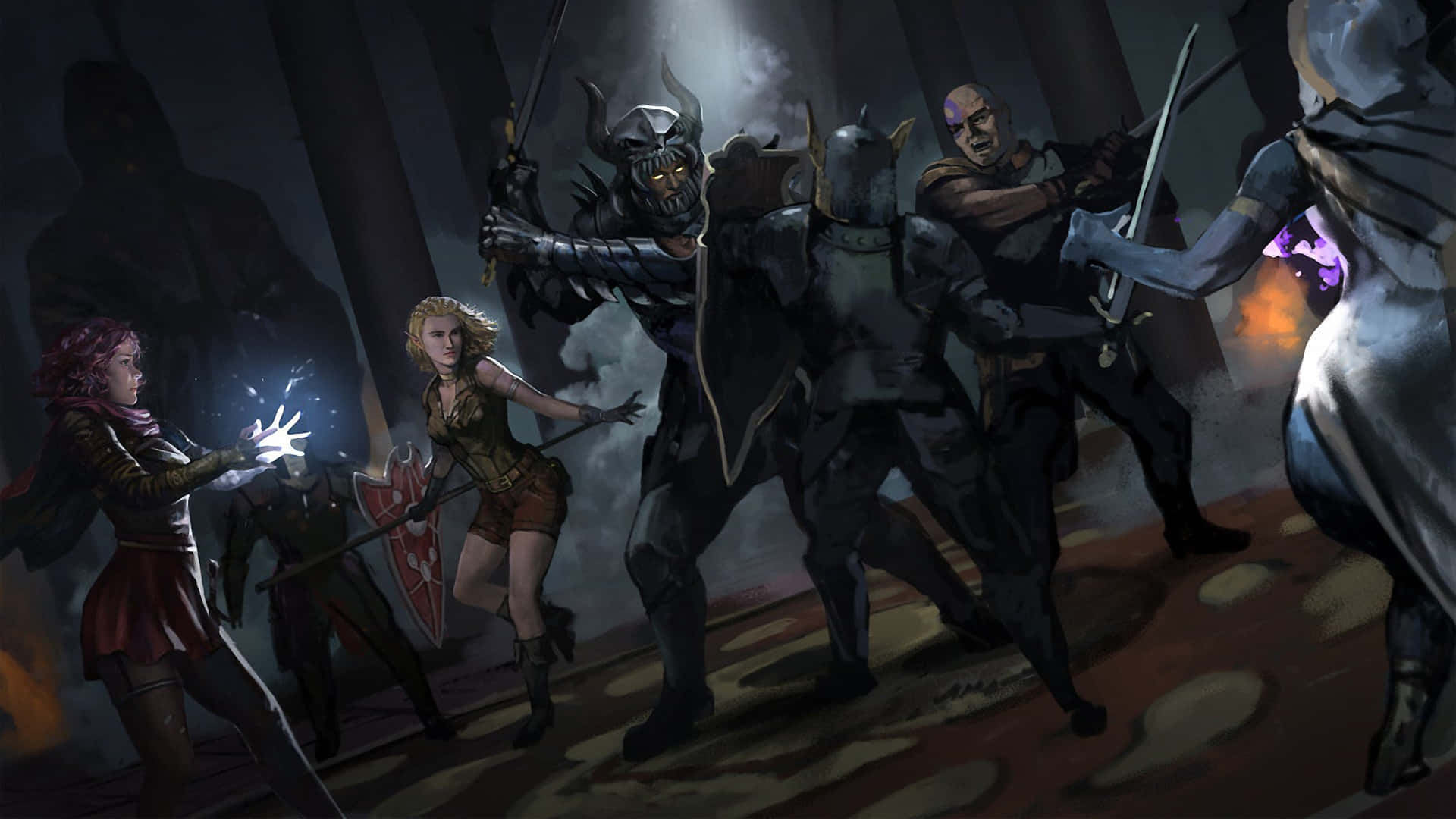 Dark Alliance - Adventurers fighting a monstrous threat Wallpaper