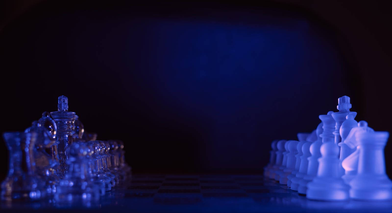 Dark And Blue Aesthetic Laptop Chess Background Wallpaper
