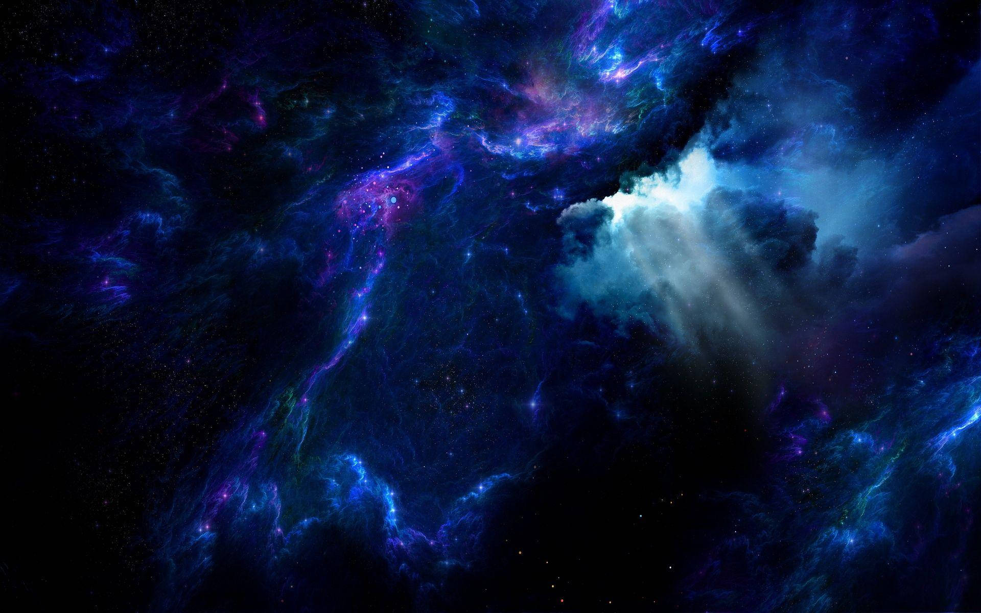 Dark And Blue Galaxy Wallpaper