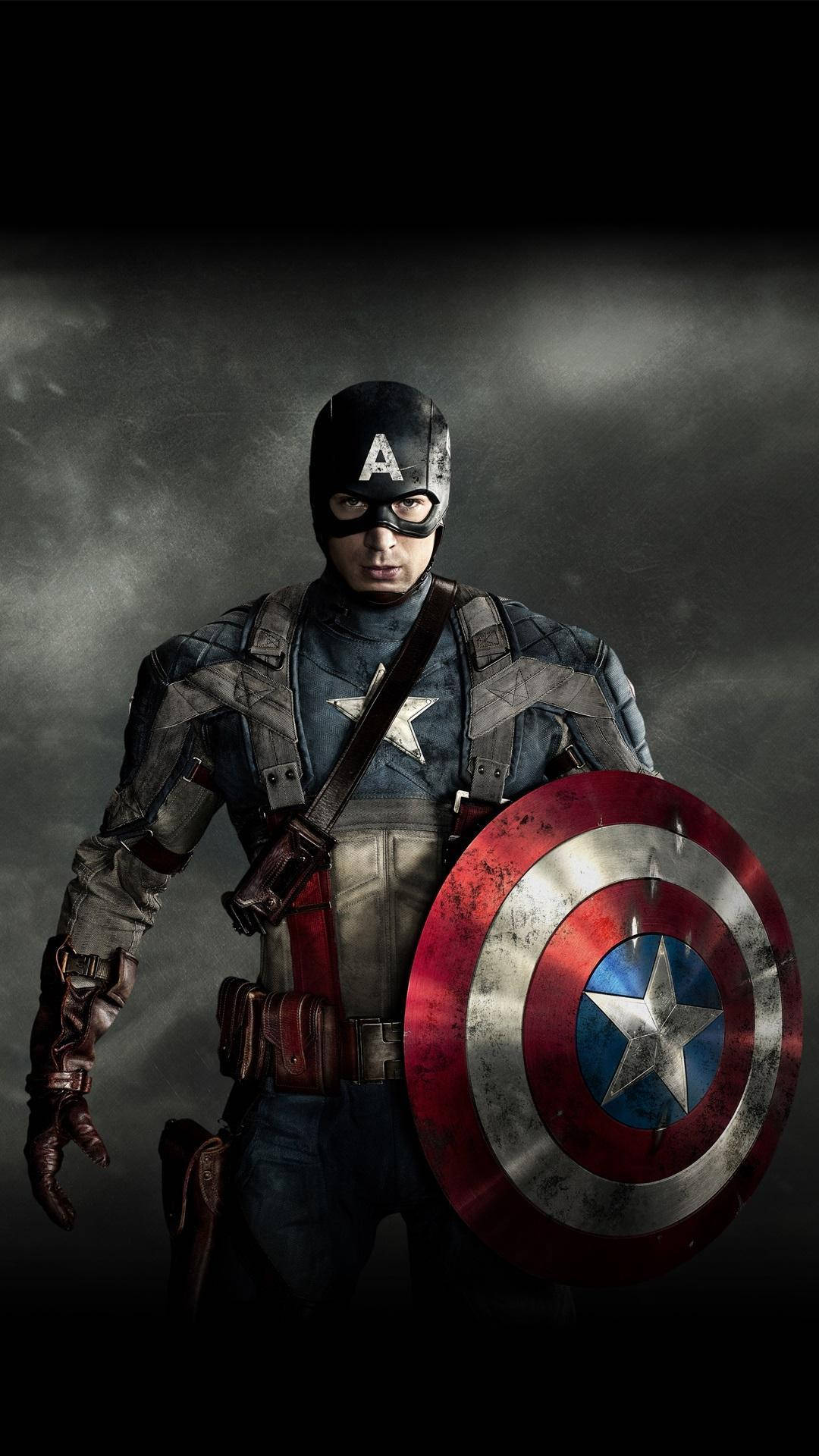 Sort Og Beskidt Captain America iPhone Tapet Wallpaper