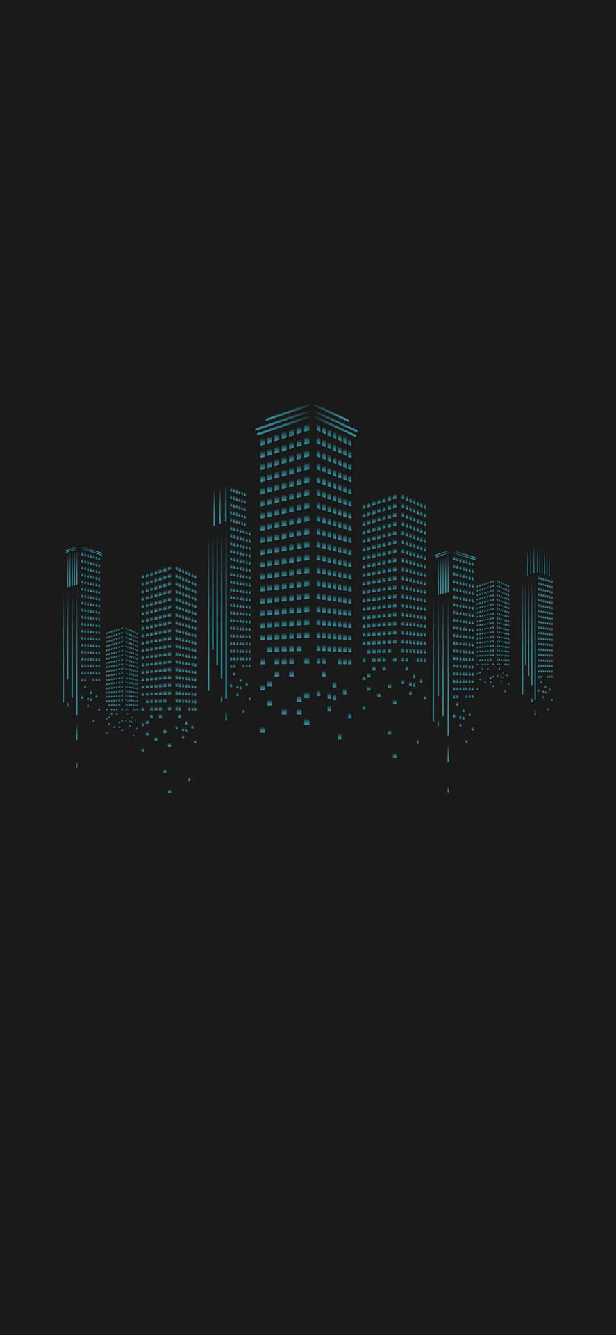 Dark Android Blue City Wallpaper