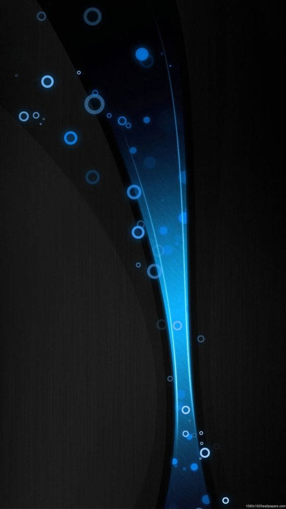 Dark Android Blue Curves And Bubbles Picture